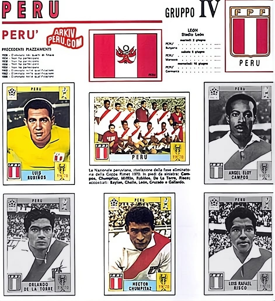 Estos son los peruanos vivos en figuritas Mexico 70 Panini