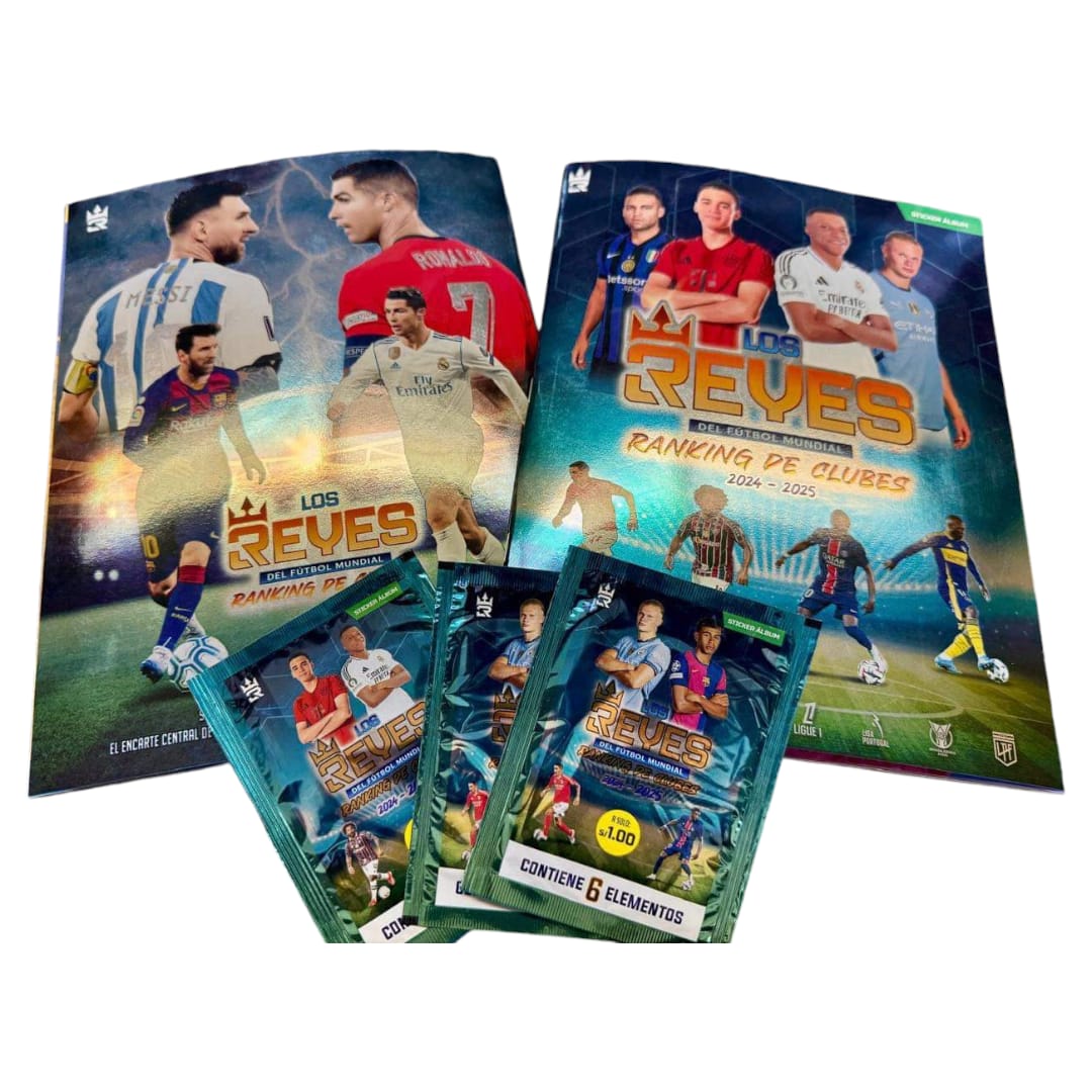 Album Los Reyes del Futbol 2024 Editorial 3 Reyes + Caja 50 Sobres
