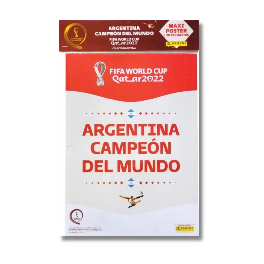 Maxiposter Argentina Campeon Qatar 2022 Panini Completo